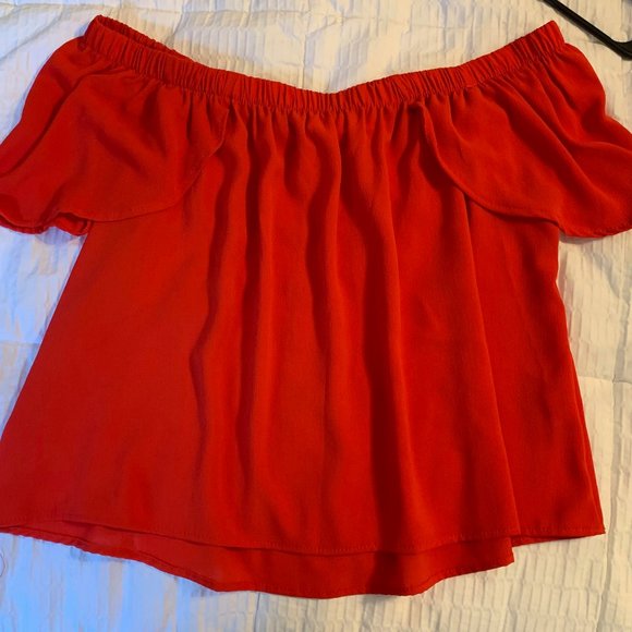 Peach Love red off the shoulder top - Picture 1 of 1